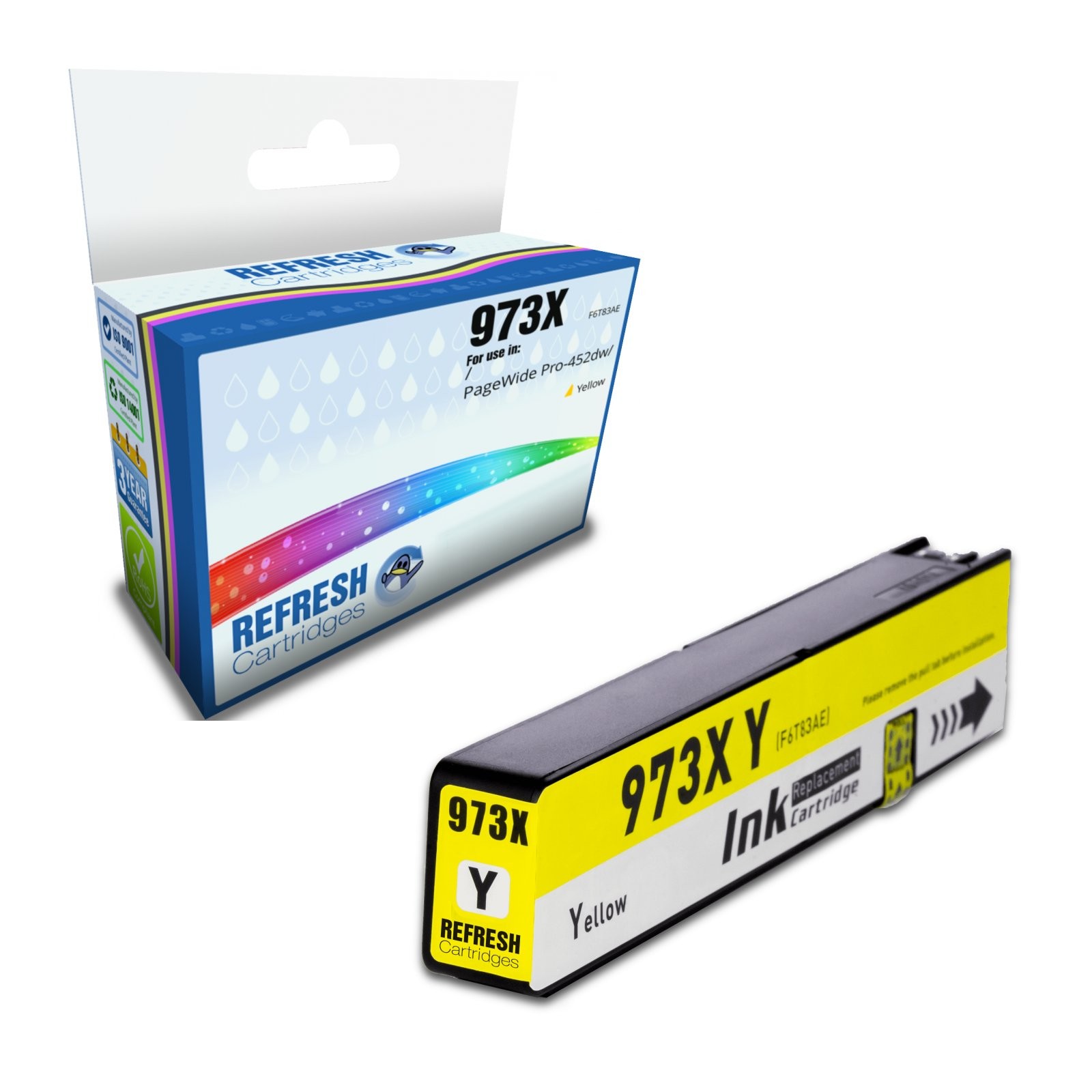 Refresh Cartridges Replacement Yellow 973X Ink Compatible With HP Printers