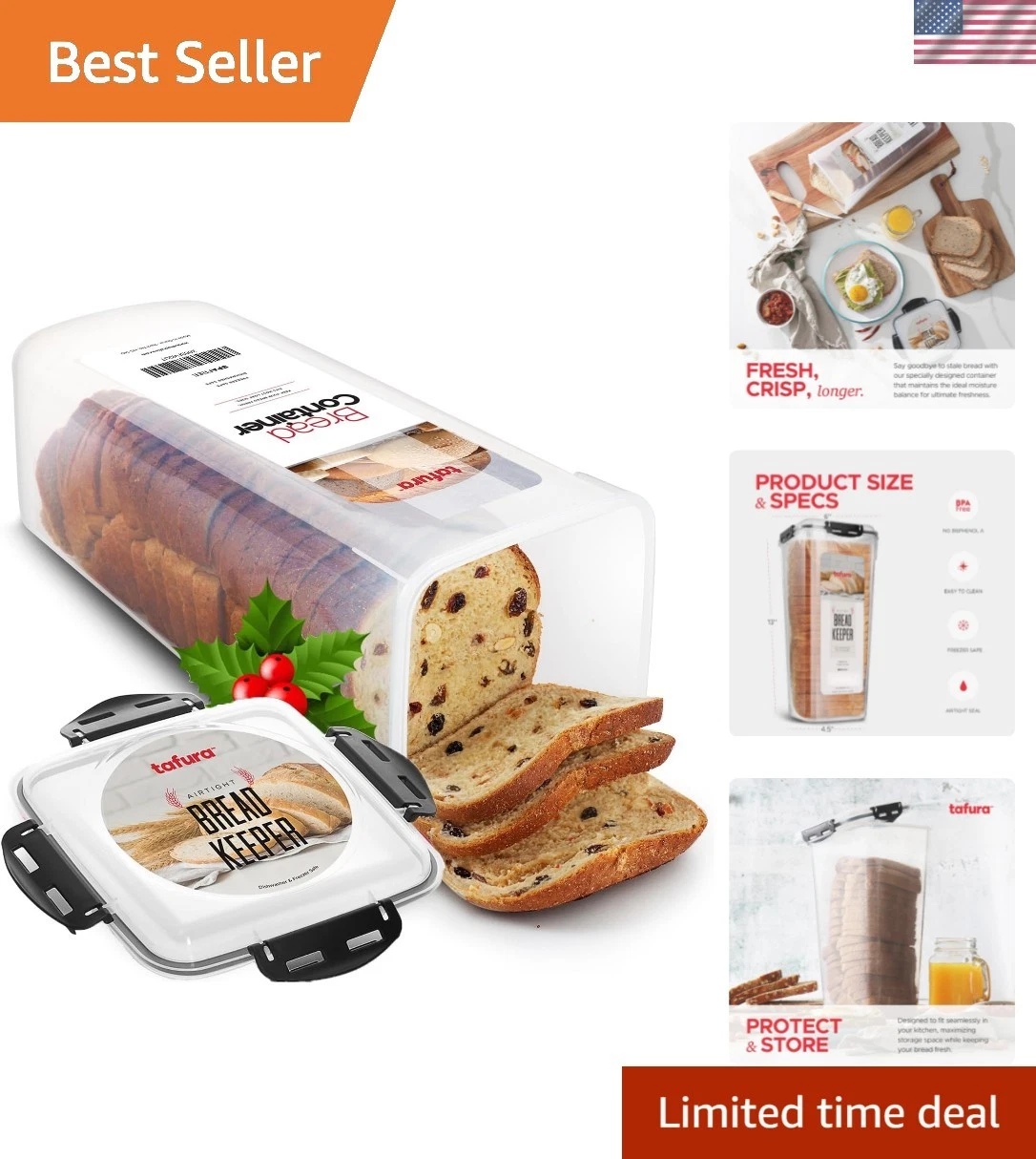 Bread Container - 5.8 Liter BPA Free Plastic Bread Box - Container/Holder for...
Opens in a new wind