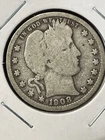 1908 O Silver Quarter, Barber Head, a nice circulated coin