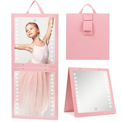 Fabuday Lighted Hanging Mirror for Dance Backstage - Rechargeable Folding LED...
