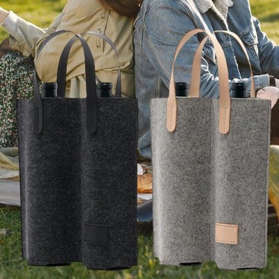Filz Weinflaschentragetasche stabile Tragetasche Flasche Geschenktüte Doppel Weintasche 2