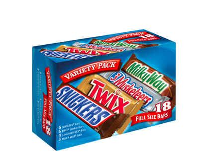 Variety Pack Full Size Chocolate Halloween Candy Bars 18 Bars Bulk Candy Box
