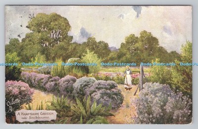 R806048 Ein Hampshire Garten. In der Nähe von Southbourne. Tuck. Oilette. 9320. PM. West Kens
