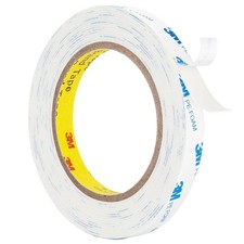 3M Double Sided Tape 0.39" x 18Ft PE Foam Tape White 1600T 0.04" Thick Strong Ad