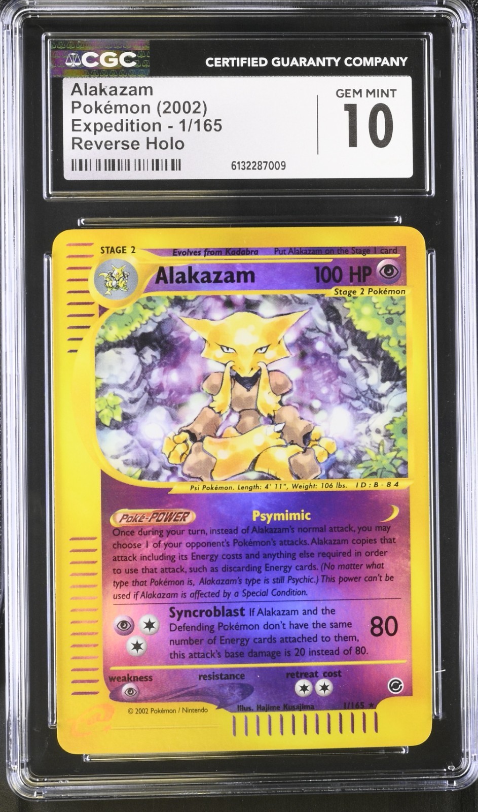 CGC 10 Alakazam Reverse Holo 1/165 Expedition Pokemon 2002