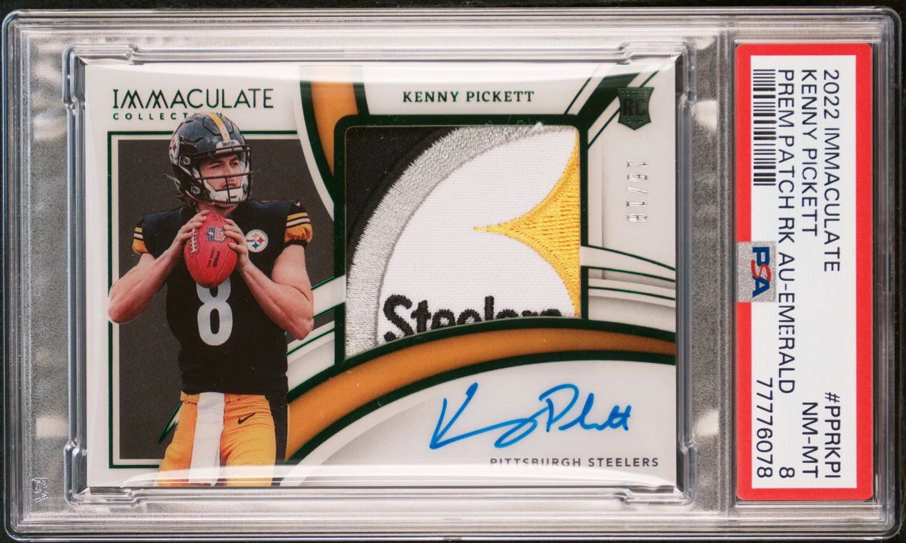 Kenny Pickett Panini Immaculate Collection Premium Patch Rookie Autographs #PPRKPI Emerald