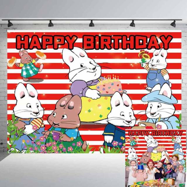 Max-and-Ruby Happy Birthday Backdrop Banner Vinyl Kids Party Supplies 7x5ft