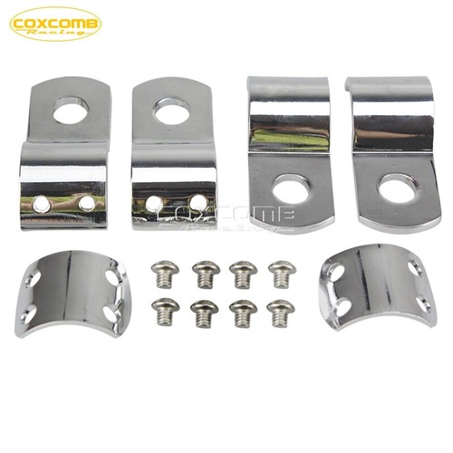 1-1/2" inch Highway Engine Crash Bar Foot Peg Mount Clamps for Harley Davidson - Imagen 7 de 8
