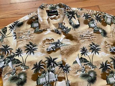 VTG Island Aloha Wear Woody Wagon Surf Hawaiian Camp Shirt XL Made in USA 