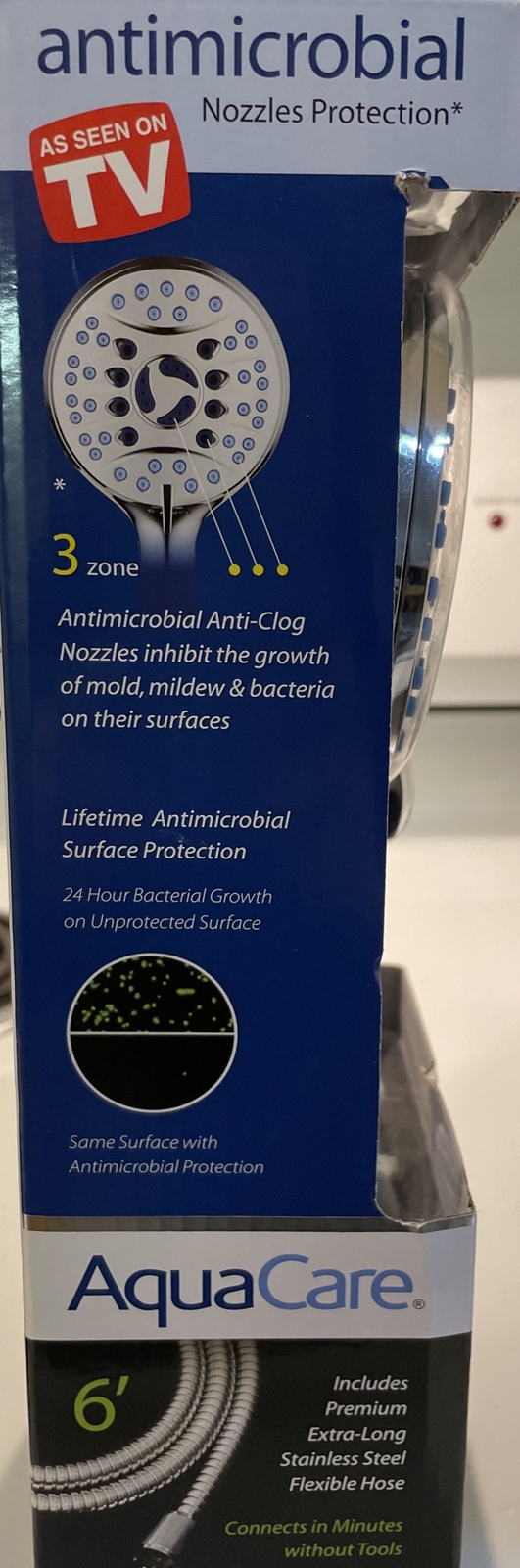 AquaCare Antimicrobial Luxury Handheld Shower Head Super Water Pressure