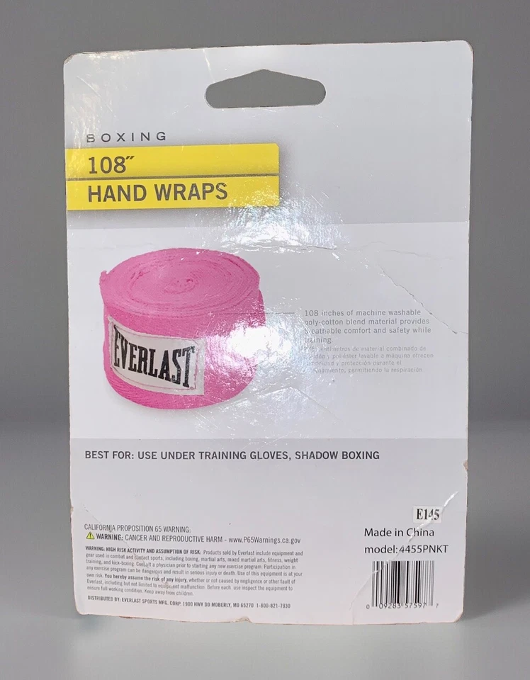 NEW Everlast 108" Boxing Cotton Handwraps PINK Hand Protection Training MMA - Image 3 of 3