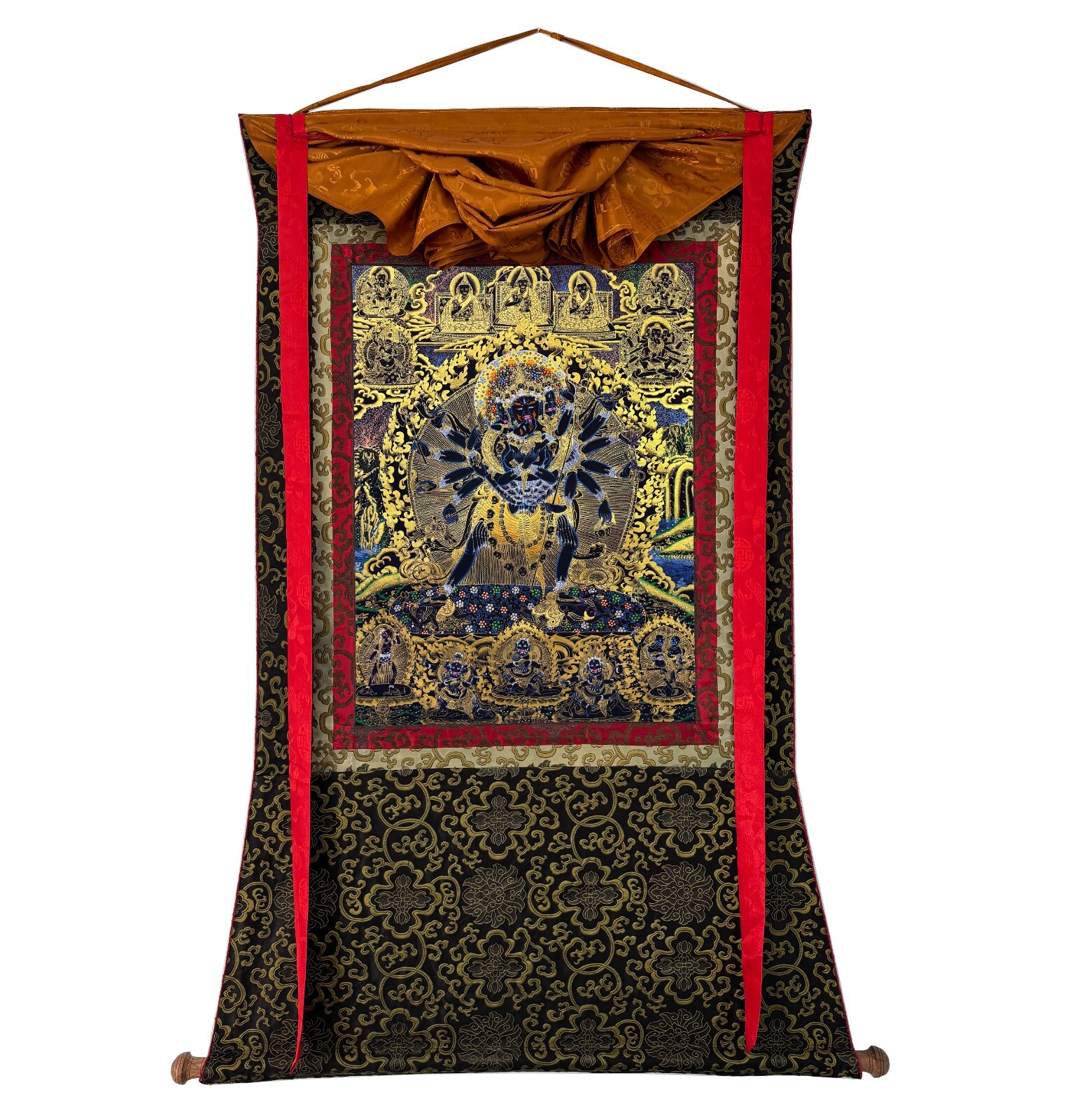 Silk Brocade Mounted Kalachakra Thangka, Shri-Kalachakra Art