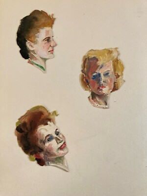 Very Beautiful Painting Portrait Woman Painter Artist Fauvism 1950 Collage