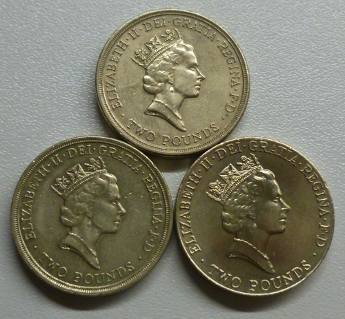 All 6 Early UK £2 Coins Basic Types 1986-96 Commemoratives One Metal EF-UNC - Picture 6 of 6