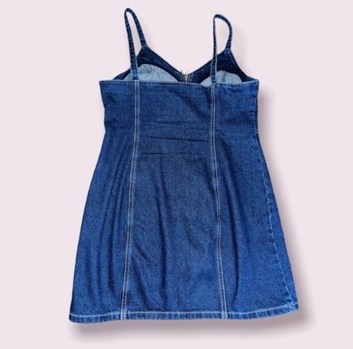 Topshop Front Zip denim dress 10 - Picture 2 of 6