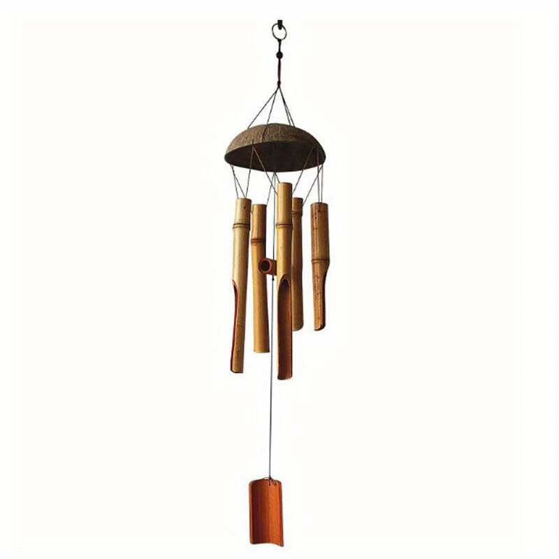Bamboo Coconut Wind Chime 1pc - Ideal for Porch, Natural Sound Ornament - Image 3 of 4