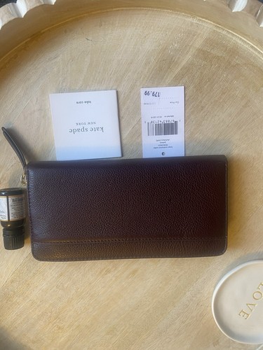 NEW - Kate Spade Large Continental Wallet - Brown/Burgandy. Free Shipping - Picture 8 of 12