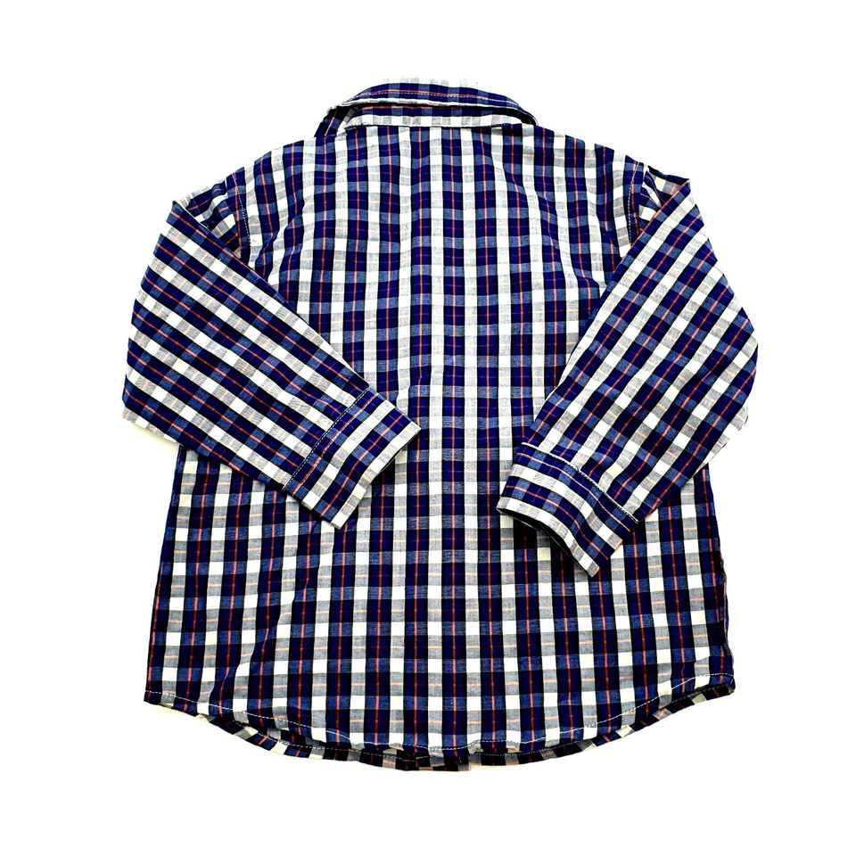 Camisa de vestir manga larga Nautica Boys 24M naranja azul (Broncos) jugar guardería Foto 4 de 4