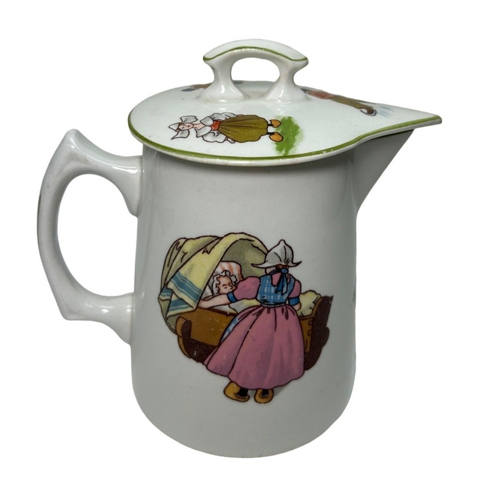 Vintage Edwin Knowles Duch Pitcher with Lid Semi Vitreous for Milk