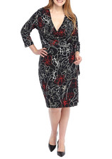 NEW THE LIMITED BLACK FLORAL  MIDI BELTED CAREER SHEATH DRESS SIZE 3X WOMEN $109