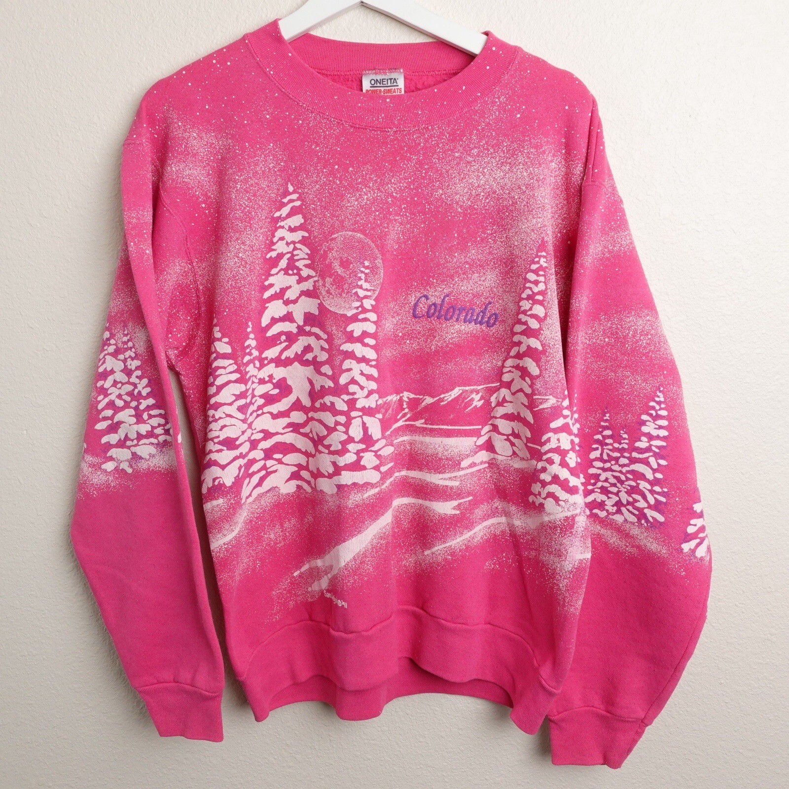 Sudadera Vintage Años 90 Colorado Invierno Nieve Naturaleza DOP Cuello Redondo Mediana AJUSTE EE. UU.