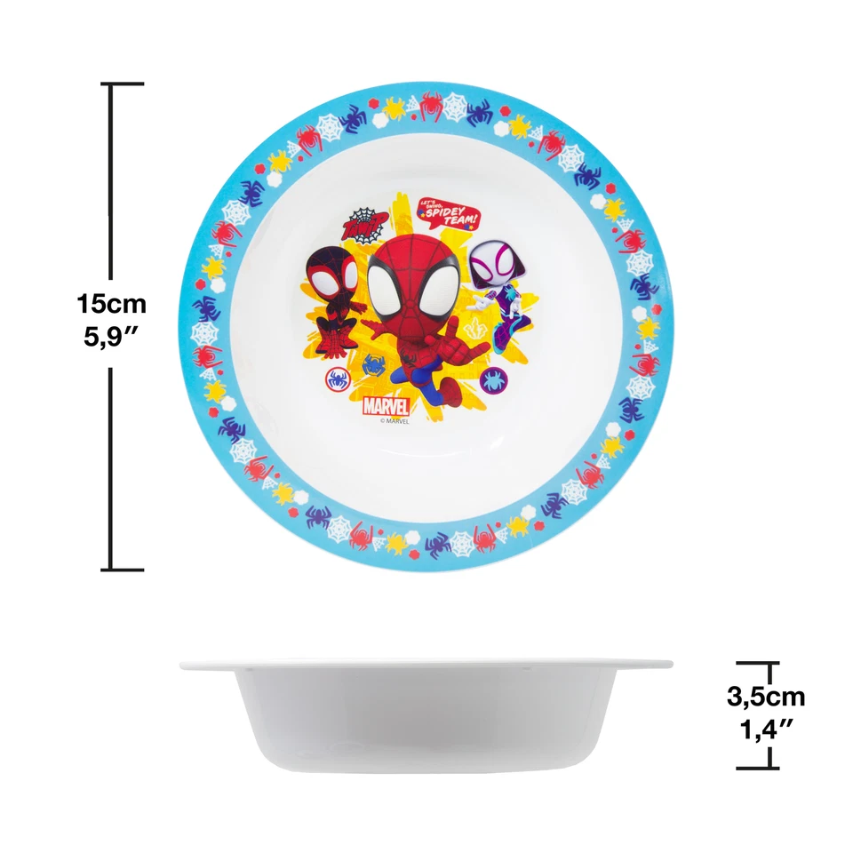Kindergeschirr Set Spidey Kinder Geschirr Set Jungen Geschirrset Kinderbesteck - Bild 3 von 4