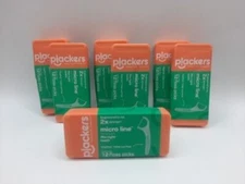 *7* 12ct Plackers Micro Mint Dental Floss Picks Travel Case Fresh Mint 84 Picks