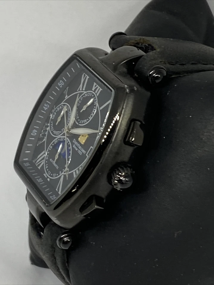 Reloj automático Steinhausen LW393LL-13-M009 para mujer cuero negro esfera negra XR191 Foto 4 de 4