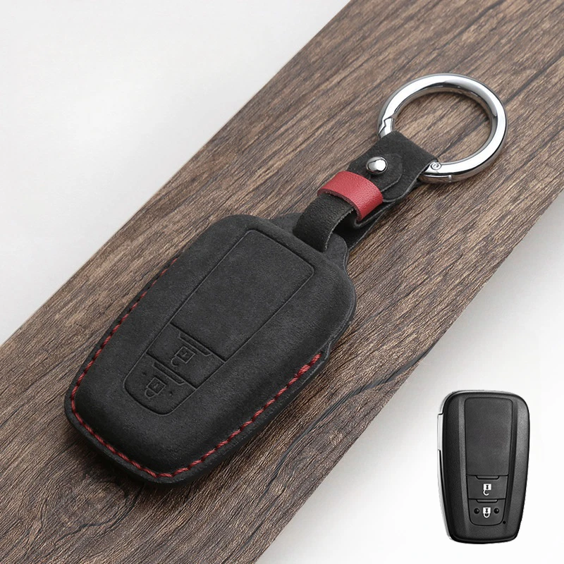 Funda de cuero gamuza para llavero de coche para Toyota Corolla 86 CH-R Prius Camry RAV4 Foto 3 de 4