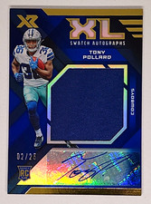 2019 XR Tony Pollard Cowboys RC RPA Auto Swatch XL Patch Blue /25