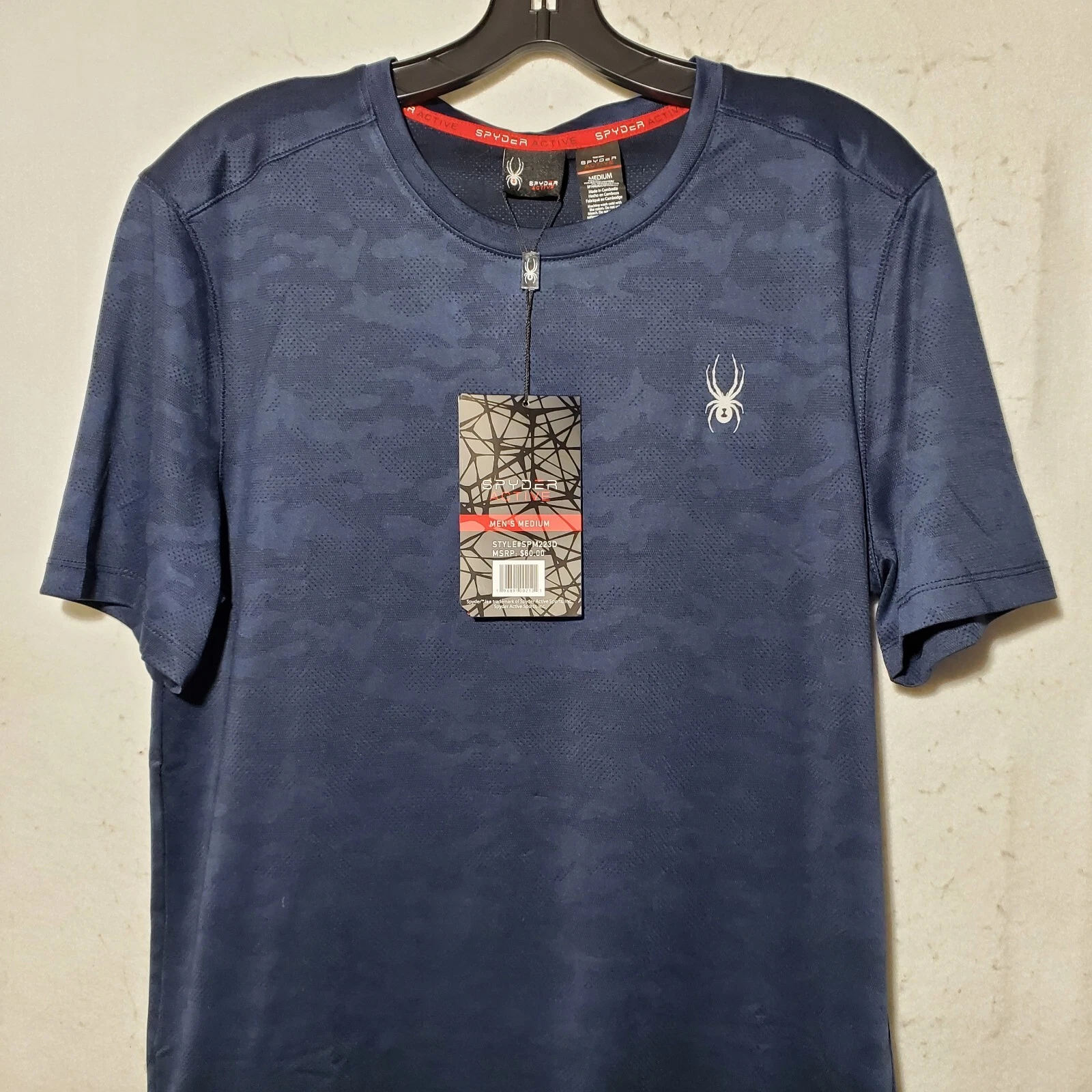 Spyder Shirt Men's Medium Active Workout Breathable Quick Dry Back NWT