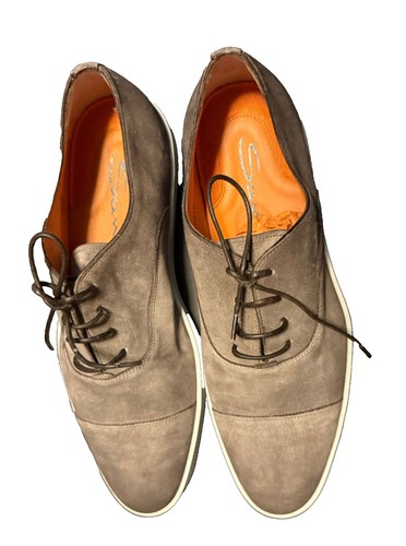 Santoni Mens Shoes 11.5 D Gray Durbin Bund Cap Toe Oxford Italian Leather Santoni Mens Oxford Dress Shoes 8.5 EE Brown Leather Cap Toe  main image 4