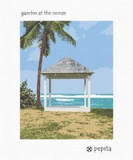 Gazebo At The Ocean Needlepoint Kit or Canvas