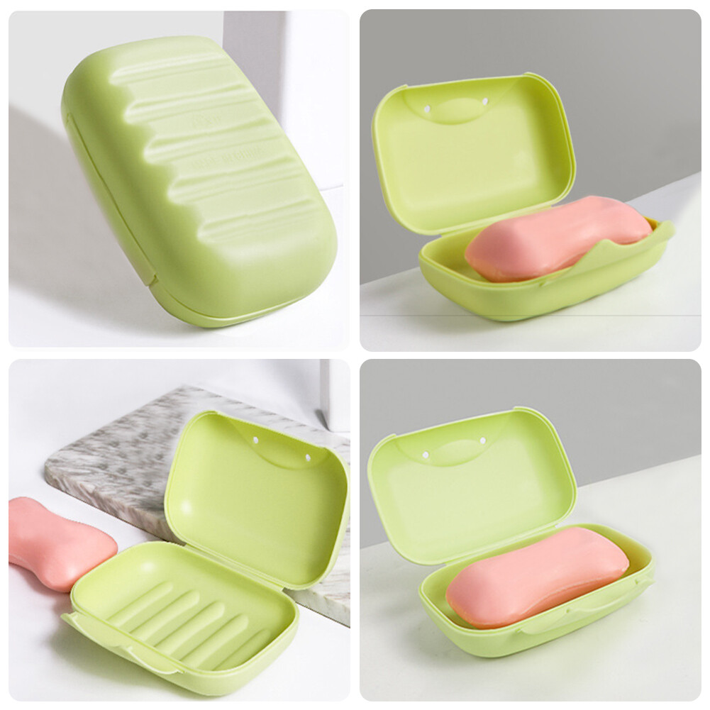 3pcs Soap Dish Laundry Room Leak Proof Rectangle Square Travel Portable