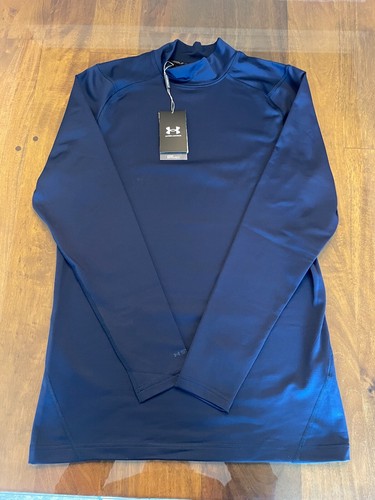 NWT MEN'S UNDER ARMOUR LS FITTED SHIRT, SIZE: M, COLOR: NAVY (N01)