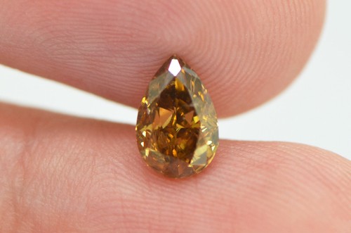 Pear Shape Diamond Fancy Brown Color VS2 Certified Natural Enhanced 1.08 Carat - Picture 5 of 11