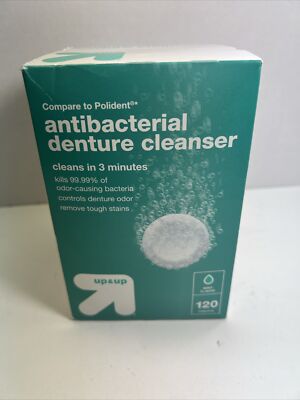 Up & Up Antibacterial Denture Cleanser, Mint Flavor - 120 Tablets