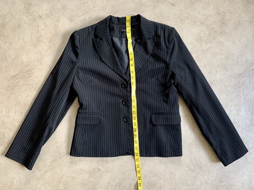 Privilege Women’s Blazer Size 12 Black Striped Corporate Business Jacket - Picture 3 of 12