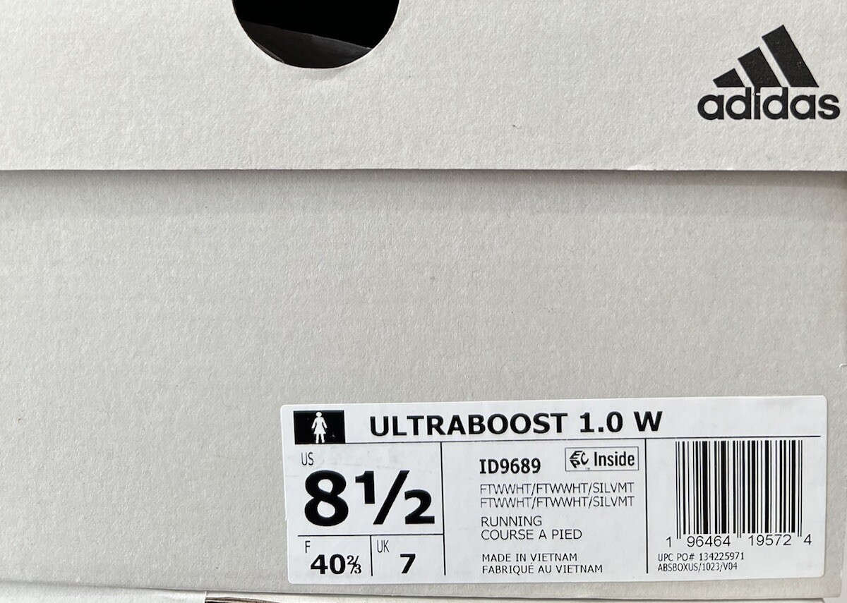 Adidas ULTRABOOST 1.0 Running Womens Shoes ID9689 White Gum - Size 8.5 ...
