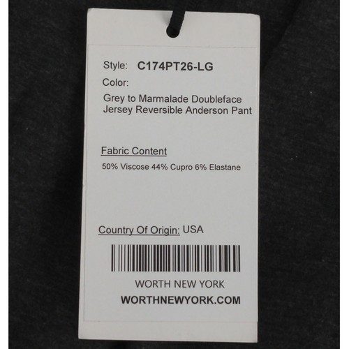 Worth New York Reversible Anderson Pant Womens L Gray Red Elastic Waist Travel - Picture 6 of 7