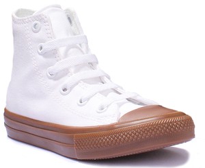 junior white high top converse