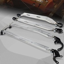 For 1990-2001 Acura Integra Silver Chrome Frontrearupperlower Strut Bar 4pcs