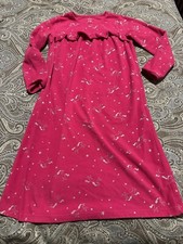Carter's Unicorn Fleece Long Sleeve Nightgown Nightshirt Girls pink 8-10