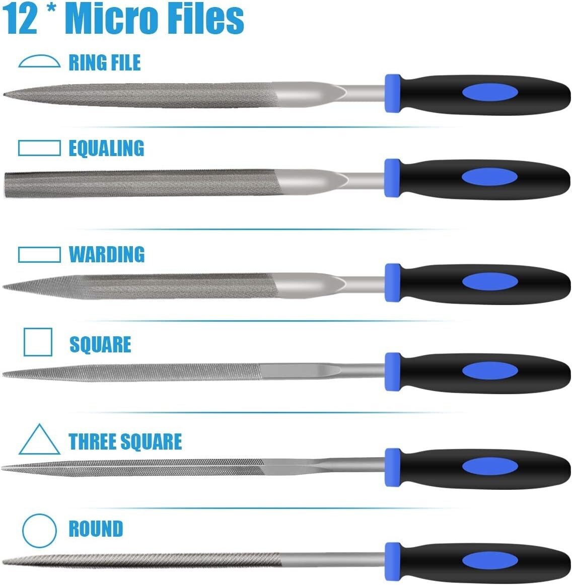 Juego de limas de 18 piezas, 18 en 1 Juego de limas multipropósito de acero.