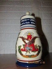 2004 Anheuser Busch Collectors Club Members 100th anniversary  9 inch beer Stein