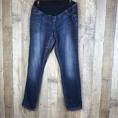 Evermore Denim Size XL Maternity Dark Blue Denim Jeans with Front Coin P 