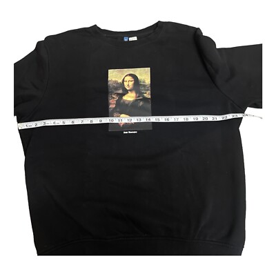 H\u0026M Divided Black Crew Neck Pull Over Sweater Mona Lisa Portrait Womens  size L | eBay