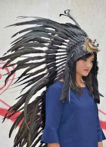 mojave headdress,navajo headdress,black 