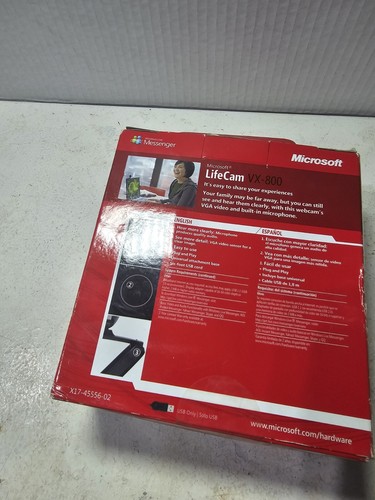 Microsoft LifeCam VX-800 USB WebCam Modelo 1407 Videollamadas Micrófono Incorporado - Imagen 4 de 5