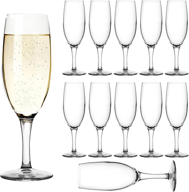Unbreakable Champagne Flutes Plastic 12 Pack - (6oz) Plastic Champagne Flutes 